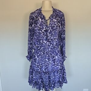 Walker & Wade purple leopard print Ibiza dress-L